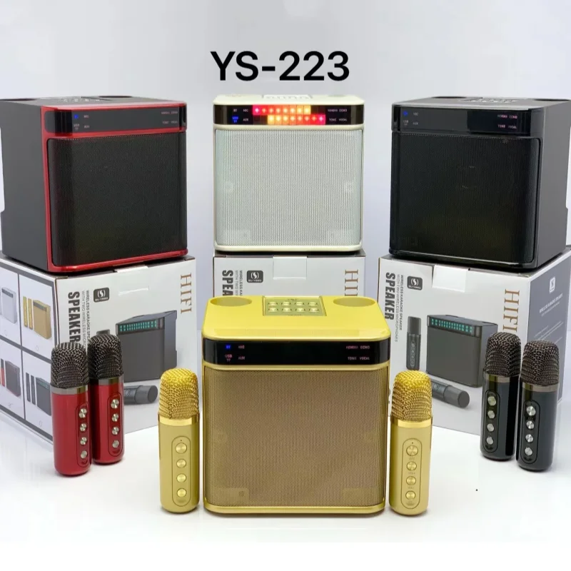 

Мощная Bluetooth-колонка с 2 микрофонами, объемным звуком, RGB-подсветкой, портативный сабвуфер, семейная караоке-система, подарки на день рождения