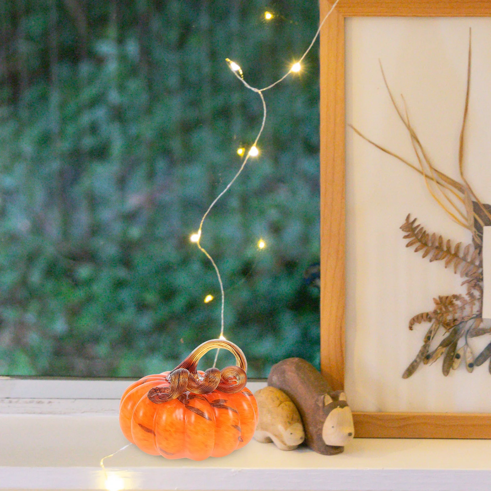 

Hand Blown Glass Pumpkin Ornament Crystal Home Decor Halloween Thanksgiving Fall Harvest Tabletop Glass Pumpkins for Decorating