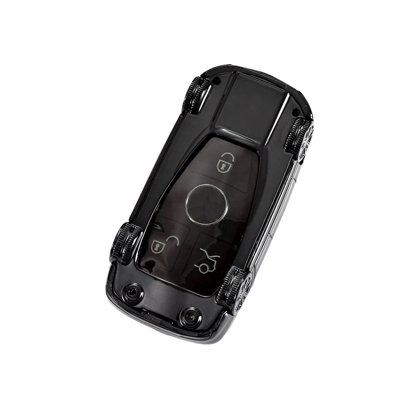 Funda de llave de coche modelo en forma de coche, traje de Fob para Mercedes Benz, funda de llavero A, B, GLC, CLA, GLA, CLS, S, E, C, clase W204,