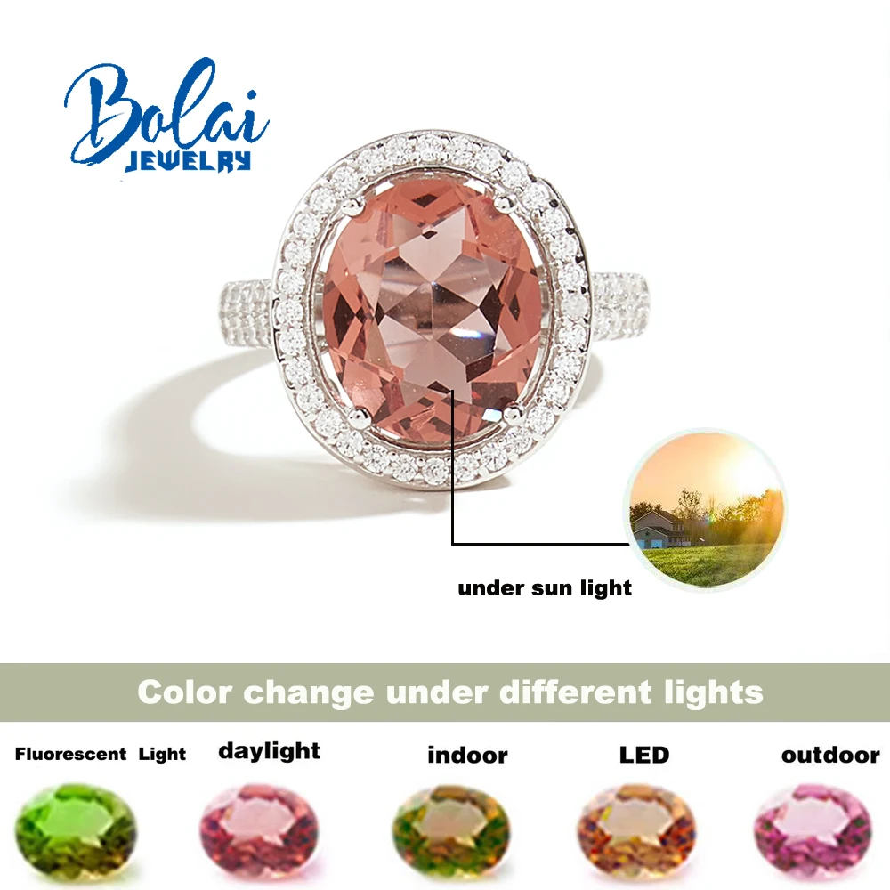 

Gorgeous premium design diaspore color changing zultanite ring for women's light luxury summer new 925 sterling silver jewelry