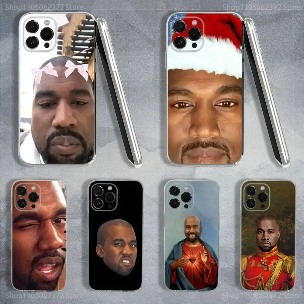 

Funny K-Kanye West Y-Ye Phone Case For iPhone 16,15,14,13,12,11 Pro,Max,Plus,X,XS,XR,SE,Mini Transparent Soft Cover