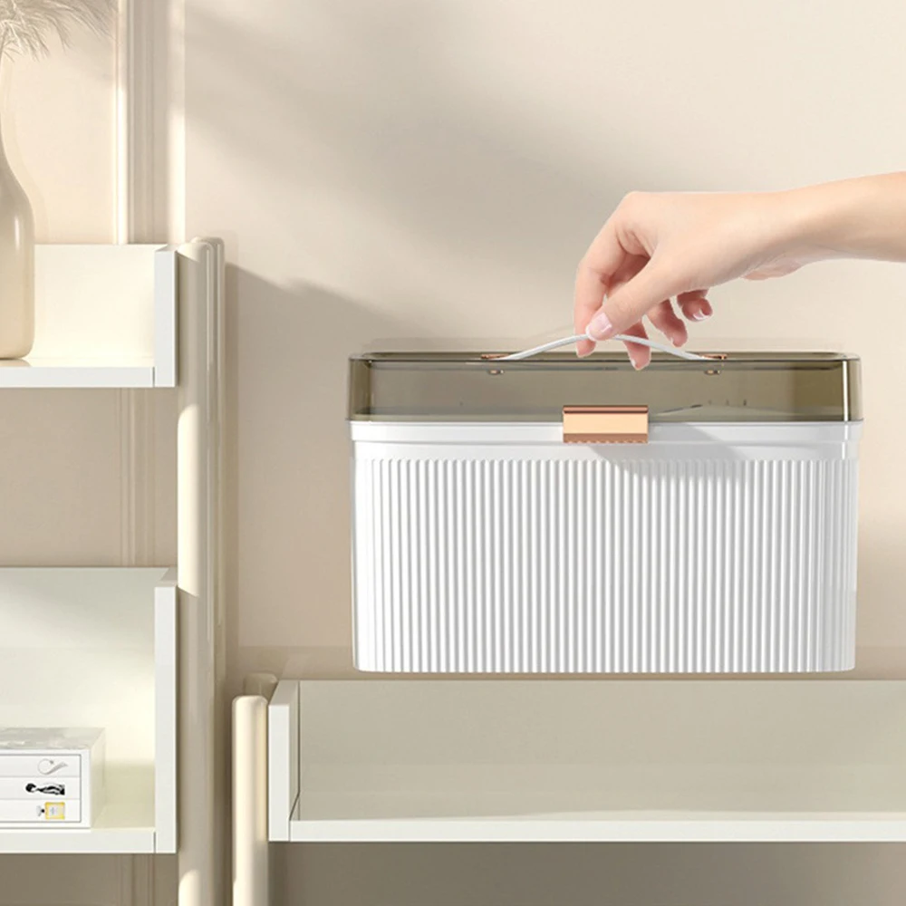 Box Safety Lock Moisture-proof And Light-proof Plastic Multi-layer Home Storage Chest Easy Access Storage Box