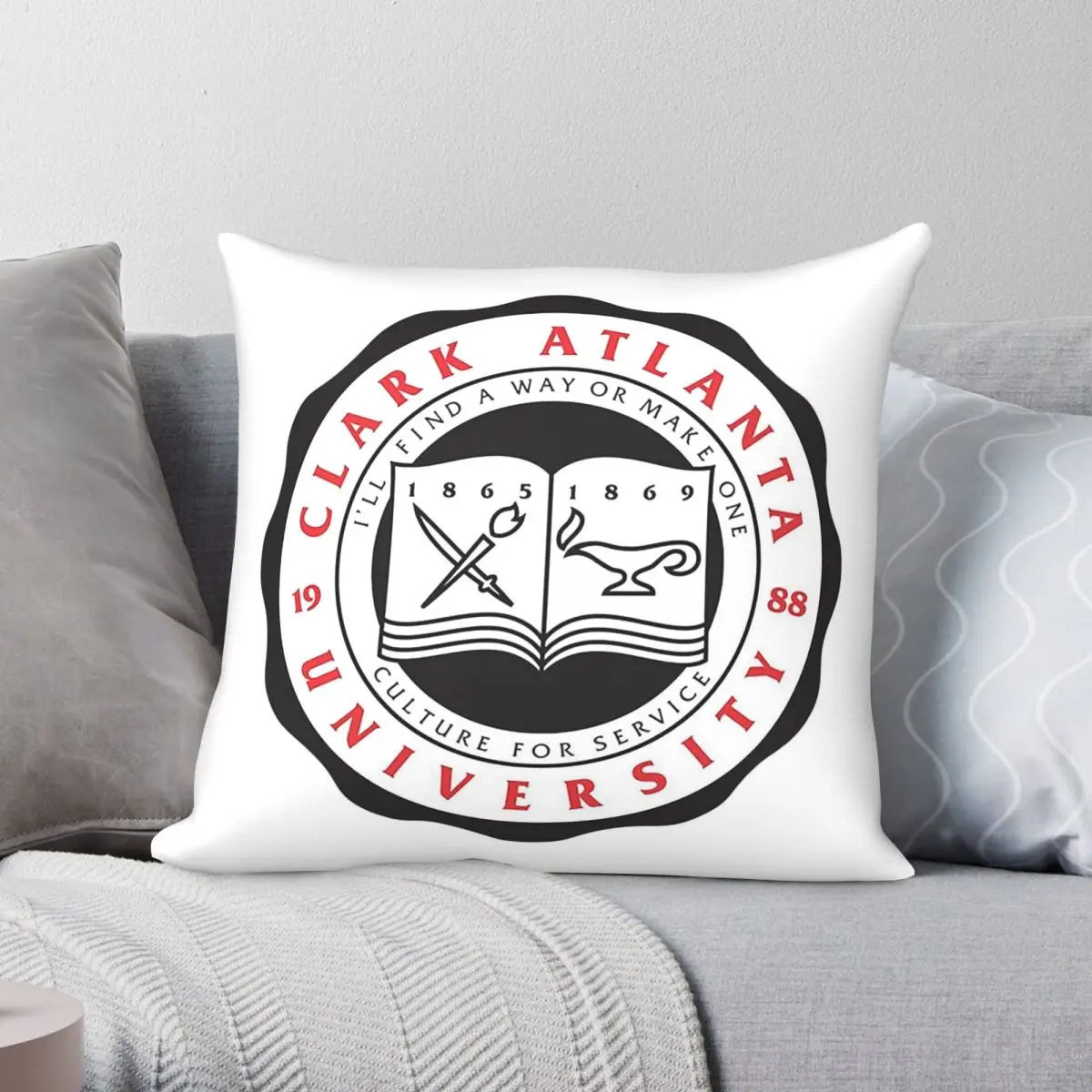 Clark Atlanta University Crest Pillowcase Polyester Linen Velvet Creative Zip Decorative Home Cushion Cover 18