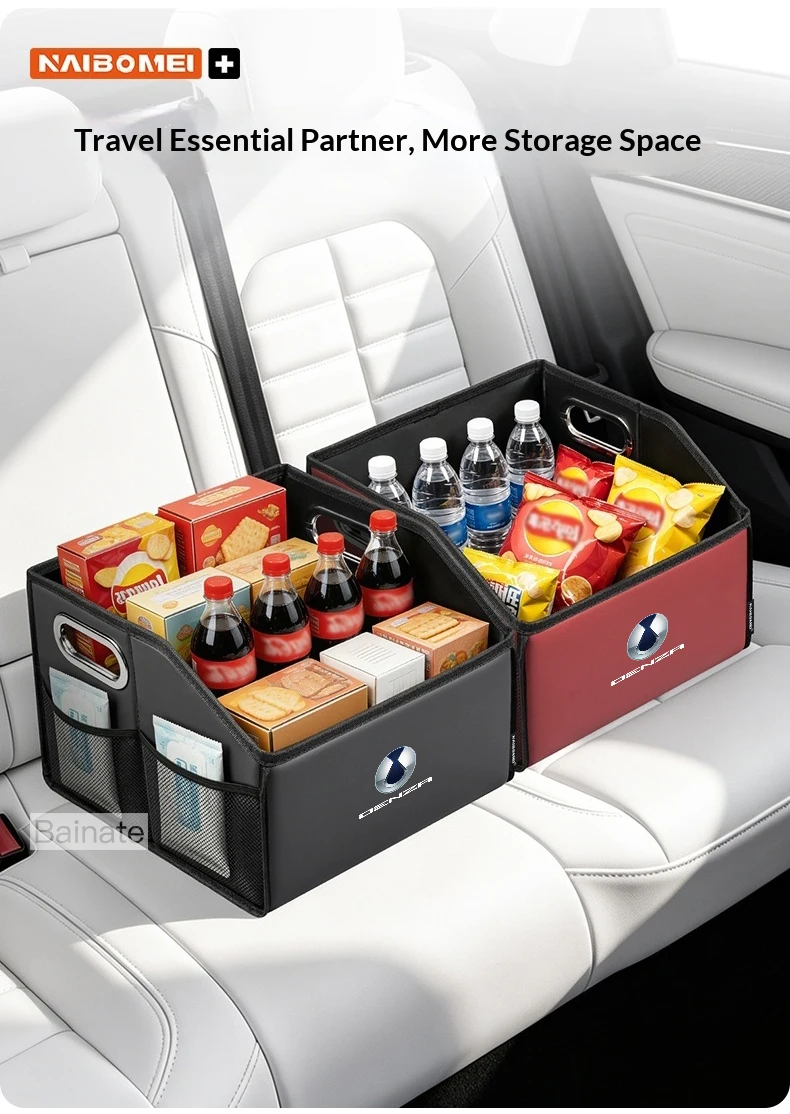 Auto-Kofferraum-Aufbewahrungsbox, Für DENZA B5 B8 D9 X, N7, N8 D9 2024 2025 2026 Leder-Aufbewahrungsbox, Faltbarer Organizer Auto-Zubehör – Detail 4