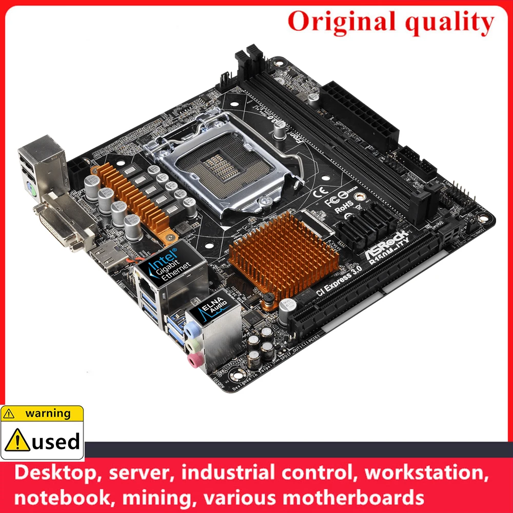 B150M-ITX Mini ITX Motherboards, usado para Intel B150 Desktop Mainboard, SATA III, USB 3.0, LGA 1151, DDR4, 32GB