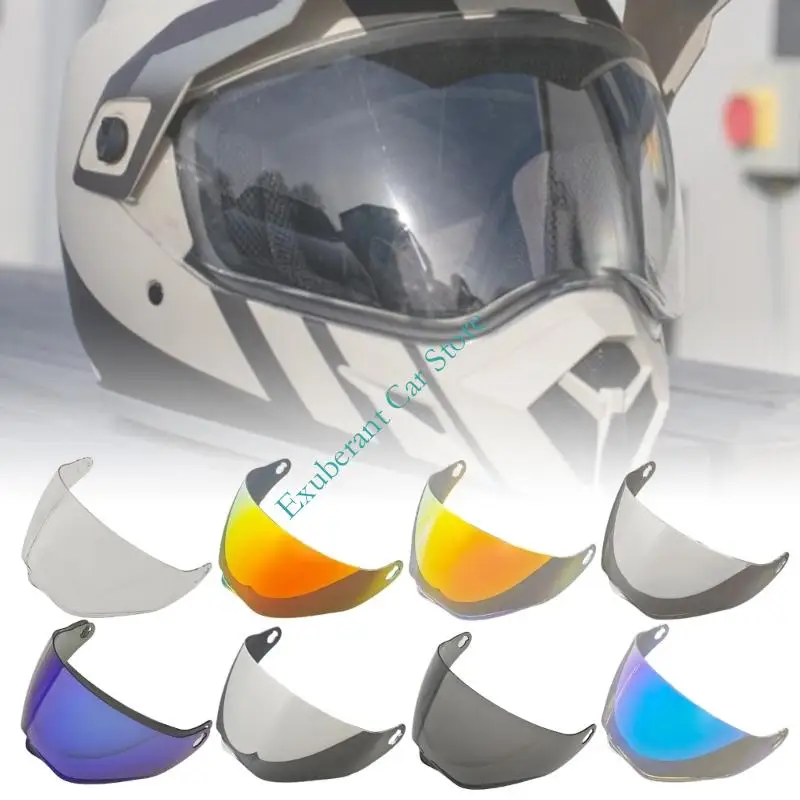 Motorcycle Helmets Face Lens Replacement for MX9 Single Piece Curved Front Lens with Side Mount Points for Daily Commute Use