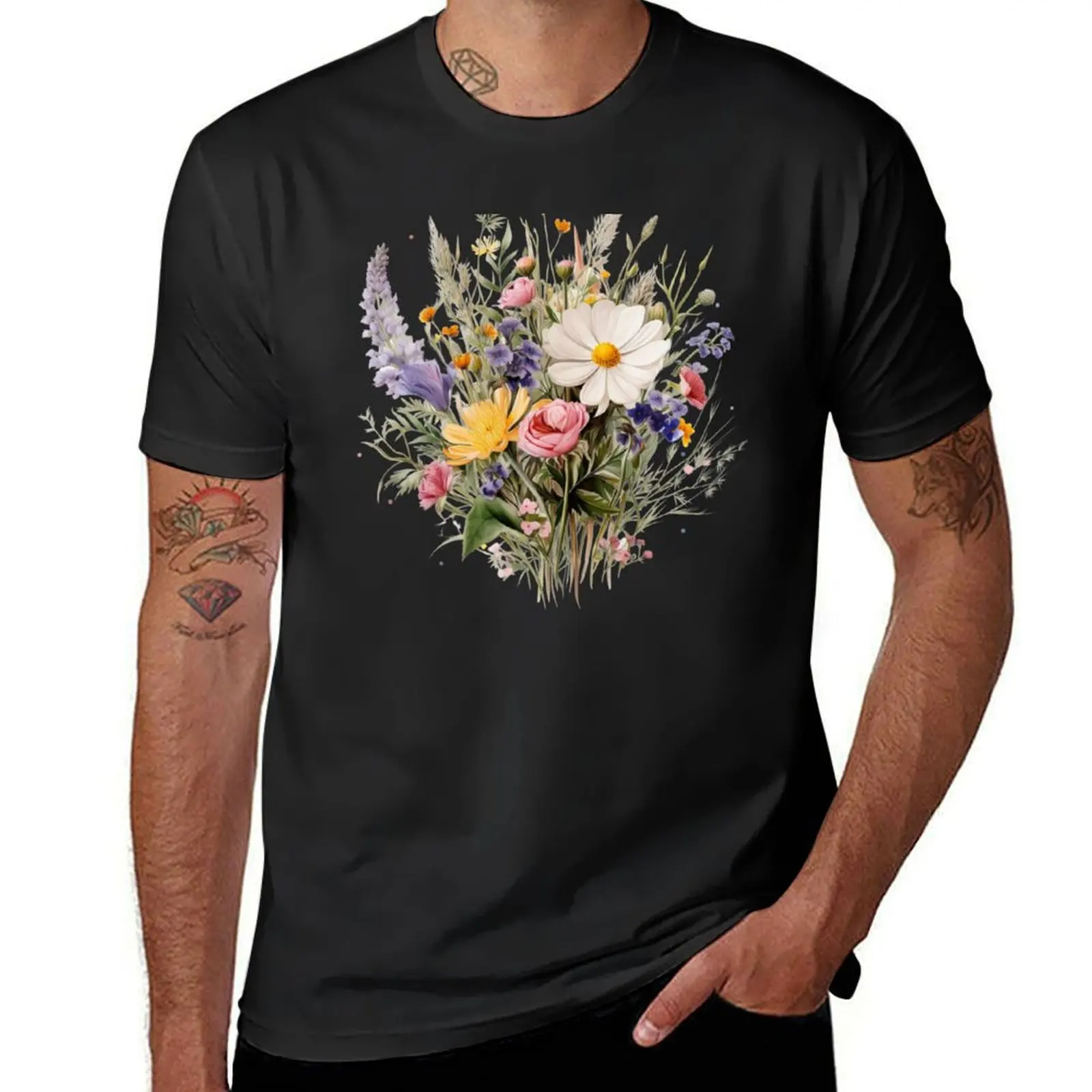 

Bouquet Wild Flowers Botanical Flower Nature T-Shirt customs anime clothes sweat oversizeds mens big and tall t shirts