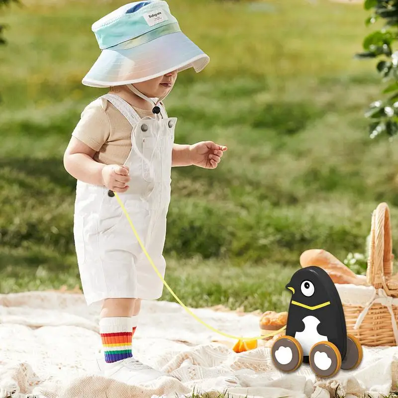 Jouet de marche et d'équilibrage coule en forme d'animal mignon, jouets à nervures à pousser le long des côtes, 1 an