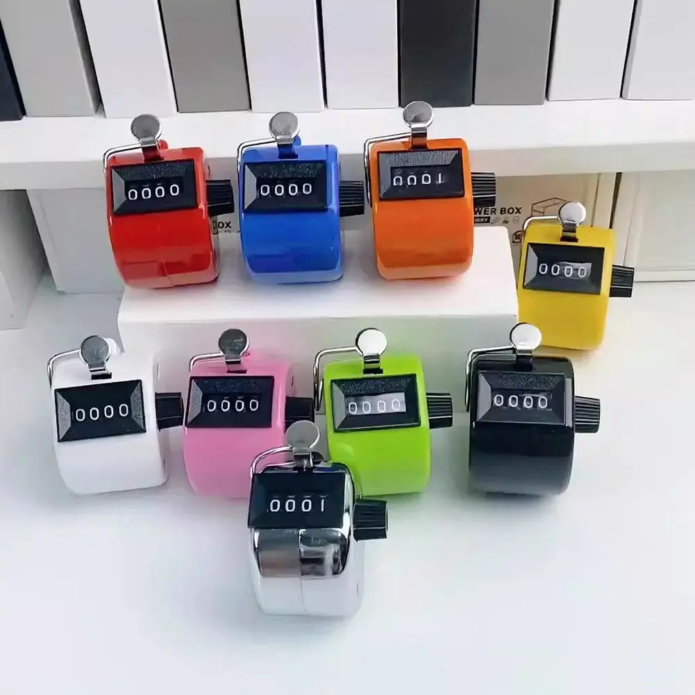 Handheld 4 Digital Tally Counter Mechanical Manual Palm Clicker Number Count Assorted 8 Color Tally Counter Number Count