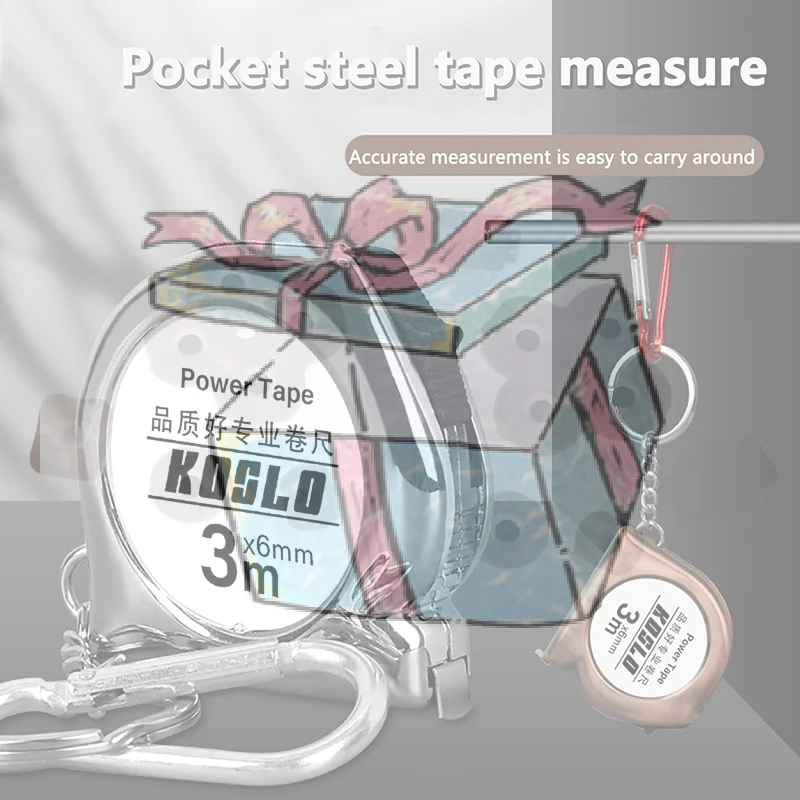 3M Portable Mini Tape Measure Delicate Small Household Measuring Tape Retractable Key Chain Tape Measure Mini Measuring Tools