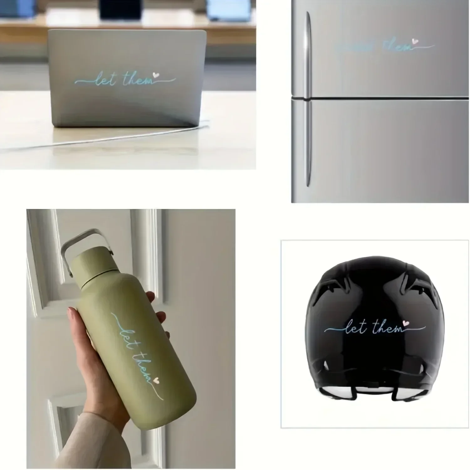 1pc carro motocicleta holográfica " Deixe-os" adesivo, padrão de roteiro elegante, acessório interior e exterior personalizado auto moto