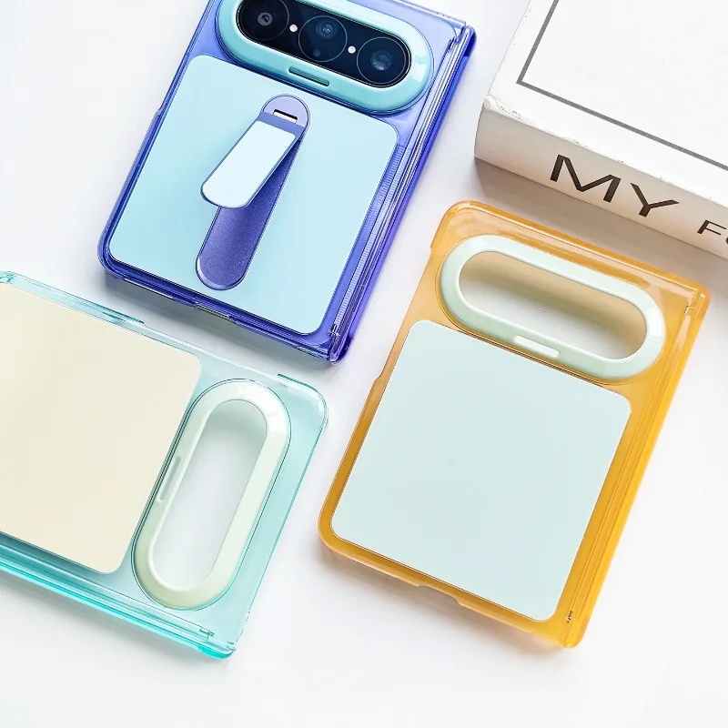 

For Huawei Pura X Max Case Fashion Color Bracket Phone Cover Equipped With Central Hinge Protection Back Shell Dustproof
