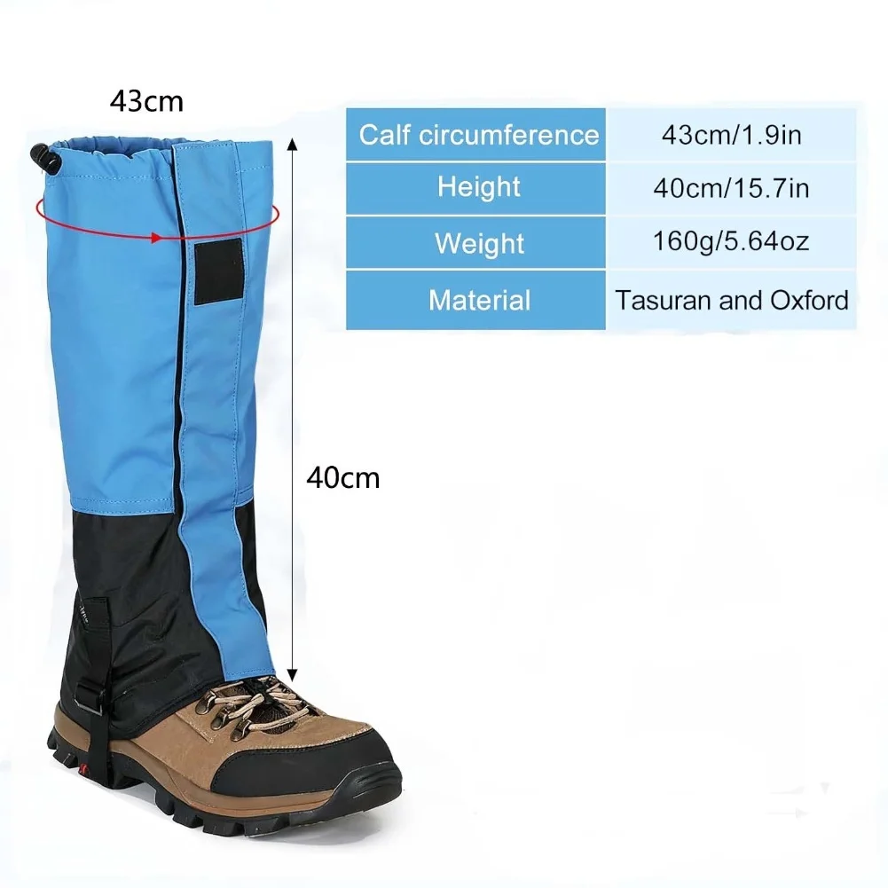 1 Pasang Penutup Kaki Ski Tahan Air Anti Salju Anti Pasir Pelindung Sepatu Bot untuk Musim Dingin Pria/Wanita Aksesori Hiking Luar Ruangan