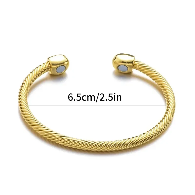 Lymph Drainage Magnetic Bracelets for Women Weight Loss Wristbands Magnetic Slimming Open Bracelet Lymphunclog Energy Jewelry