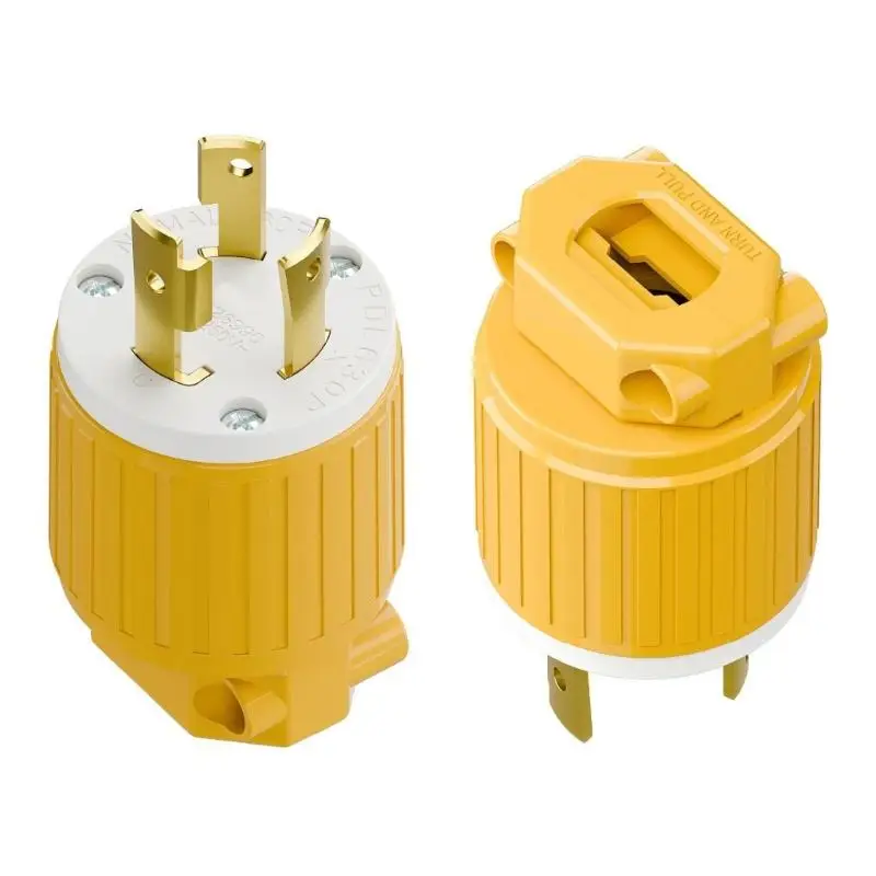 31BA NEMA L6 30P Locking Industrial Plug 30A 250V With Ground Secure Connection