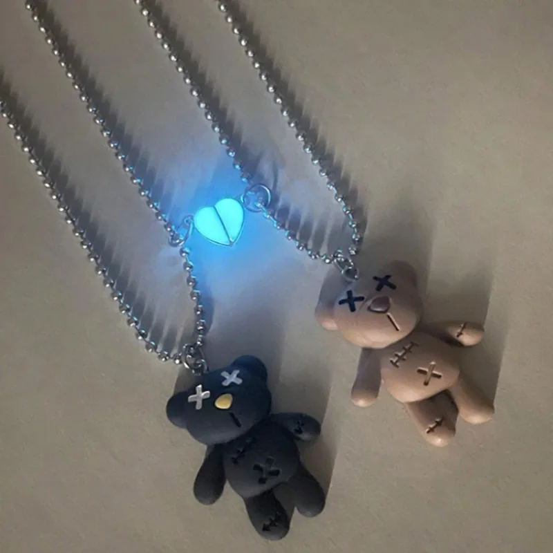 زوجين الربط الحب قلادة الدب الراتنج المغناطيسي