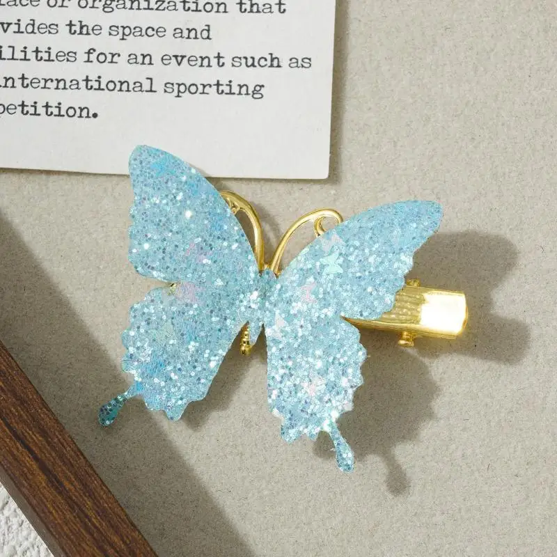 Glitzernde Schmetterlings-Haarspangen, rutschfestes Design, ideal für kleine Mädchen, alltägliches Tragen, Geburtstagsfeiern. – Detail 12