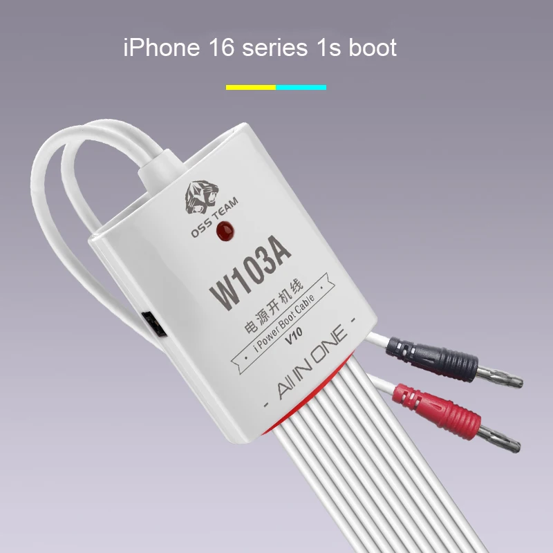 OSS W103A V10 Mobile Phone Power Supply Line Cable Boot Test Control Line Phone Power Repair Tools for iPhone 8 to 16 Pro Max