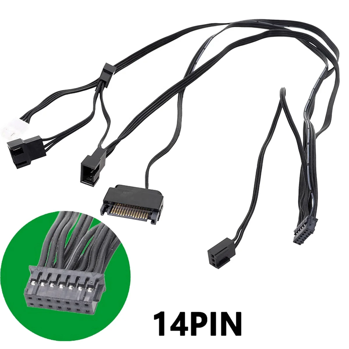 1Pcs 14Pin Water Cooling Radiator Power Supply Cord for NZXT Kraken Z53 Z63 Z73 Water Cooler Power Supply Line XQ