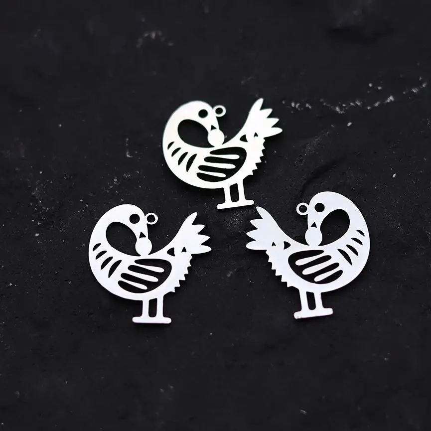 

3pcs Fly Bird Peacock Rooster Stainless Steel Charms Pendant for Jewelry Making Trendy Earrings Necklace Bracelets DIY Handmade