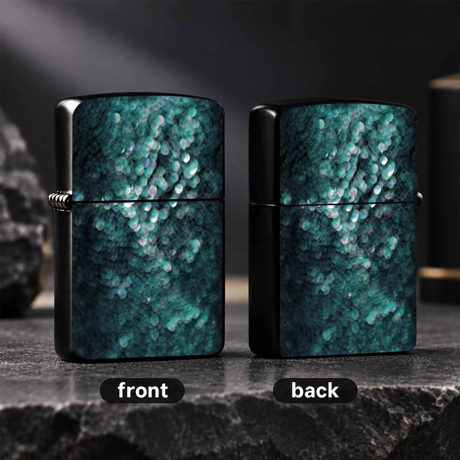 Deep Sea Iridescent Sequin Style Lighter, Exquisite Portable Lightweight Ignition Accessory With Shimmering Holographic Glossy Surface, Suitable For Daily Use, Party Gathering, Outdoor Trip And All Kinds  A Humorous And Interesting Lighter