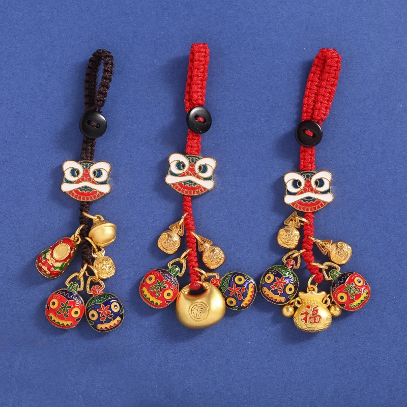 Guochao Xingshi القانون القديم محظوظ المفاتيح البلع الذهب الوحش مفتاح حلية الهاتف المحمول سيارة قلادة النمط الصيني الغريني الذهاب #1