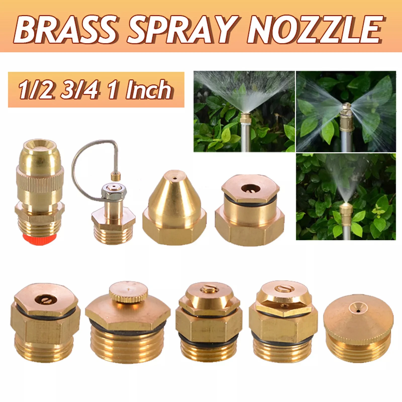 

1 шт. латунь 1/2 "3/4" 1 "BSP внутренняя/наружная резьба распылительная насадка запотевание запотевание спринклерная головка садовый газон ирригация охлаждение