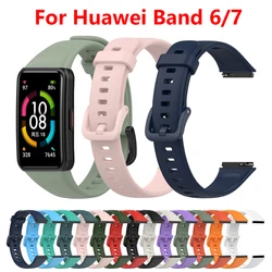 Sportowy silikonowy pasek do zegarków dla Huawei Honor Band 6 7 SmartWatch wymiana opaski na nadgarstek oryginalny dla Huawei Band 6 7 bransoletka z paskiem