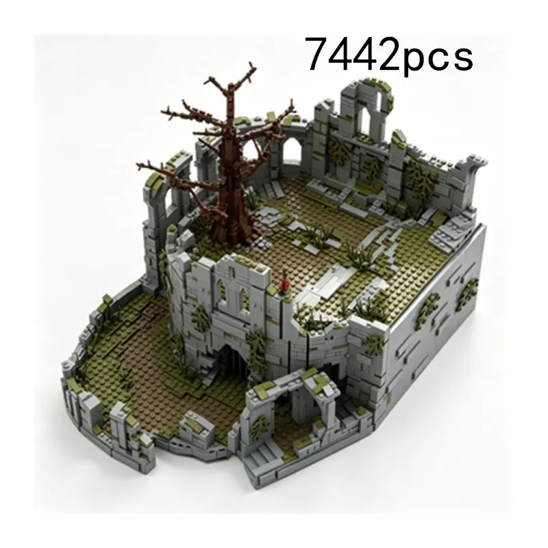 

MOC Creative Scene: Abandoned Medieval Castle Bonfire Party - Small Particle Assembly Building Block Toy (7442pcs)