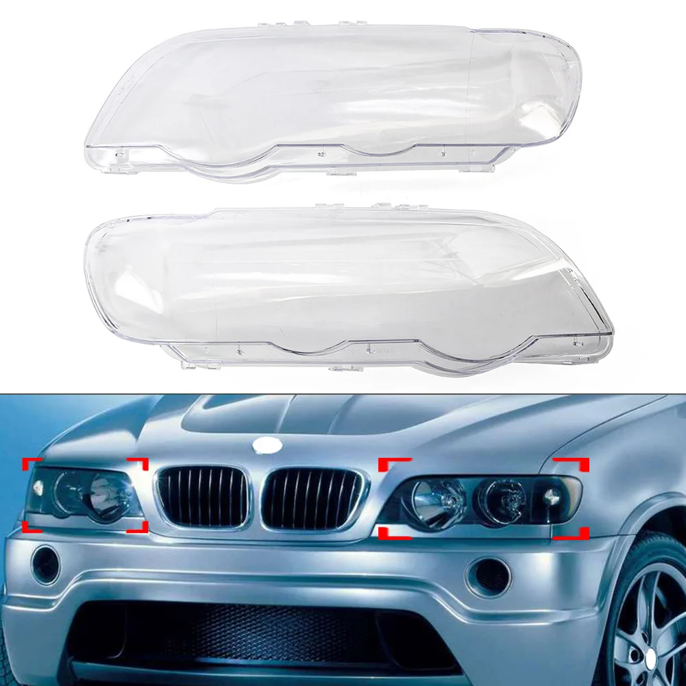 Car Headlight Head Light lamp Clear Lens Cover Protector For BMW E53 X5 2000 2001 2002 2003