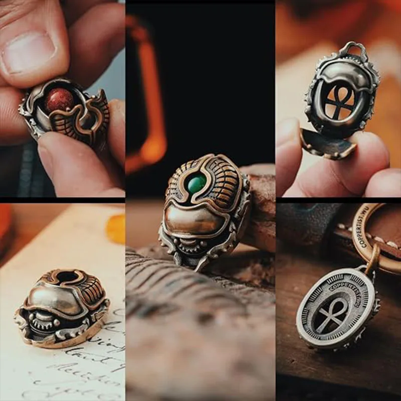 Scarab Pendant Necklace – Creative & Unique Design Brass & White Bronze Fit Womon And Man Jewelry Accessories Gifts