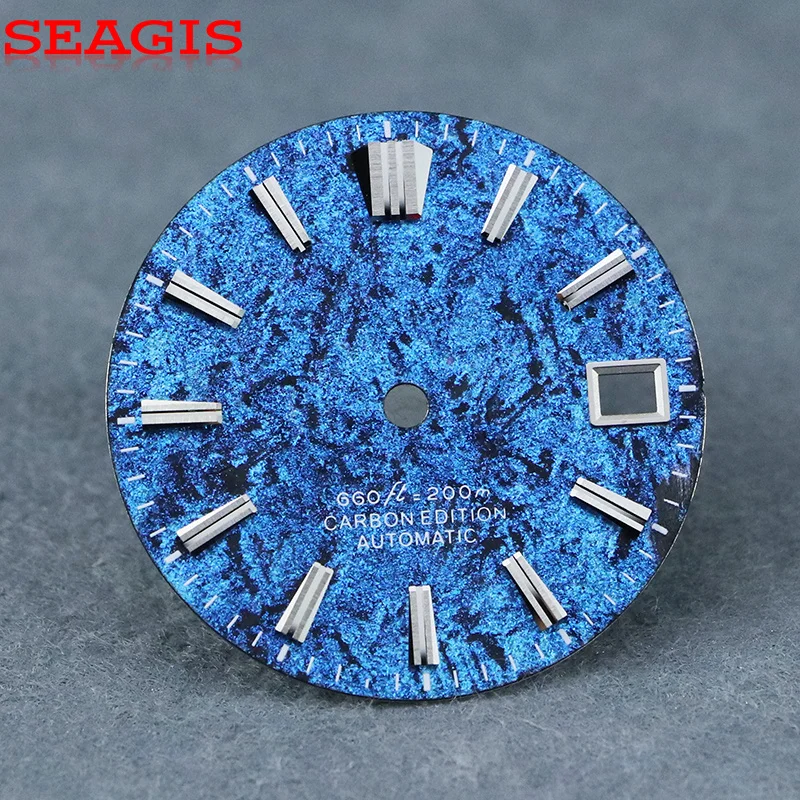 SEAGIS New 28.5mm NH35 color carbon fiber dial GS Mod no luminous custom LOGO.