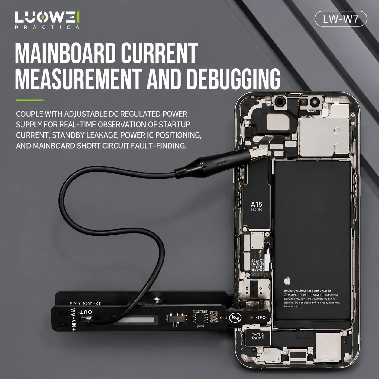 LUOWEI LW-W8 Universal Switch Clip Current Test Clip Indicator With Light for Phone Mainboard Short Circuit Debug Tool