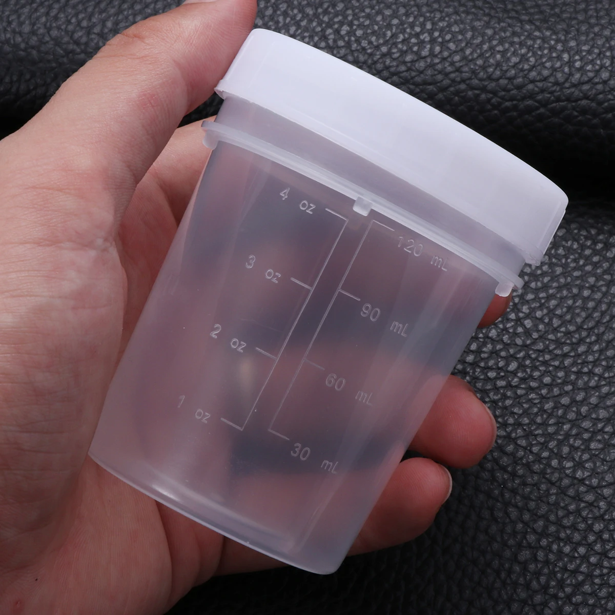 

2Pcs 120ML Practical Plastic Specimen Cup with Scale Urine Container without Laboratory Medical Use (White)