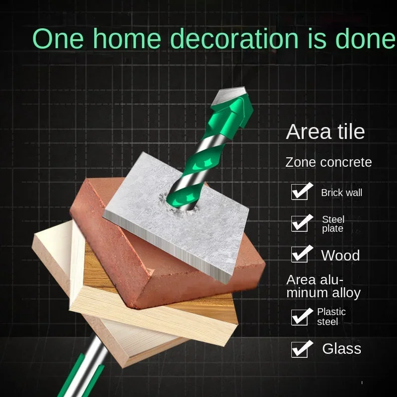 

LINBON Threaded Triangle Tungsten Steel Wall Tile Concrete Drilling Bit Household Marble Overlord Diamond Hand Electric Drill