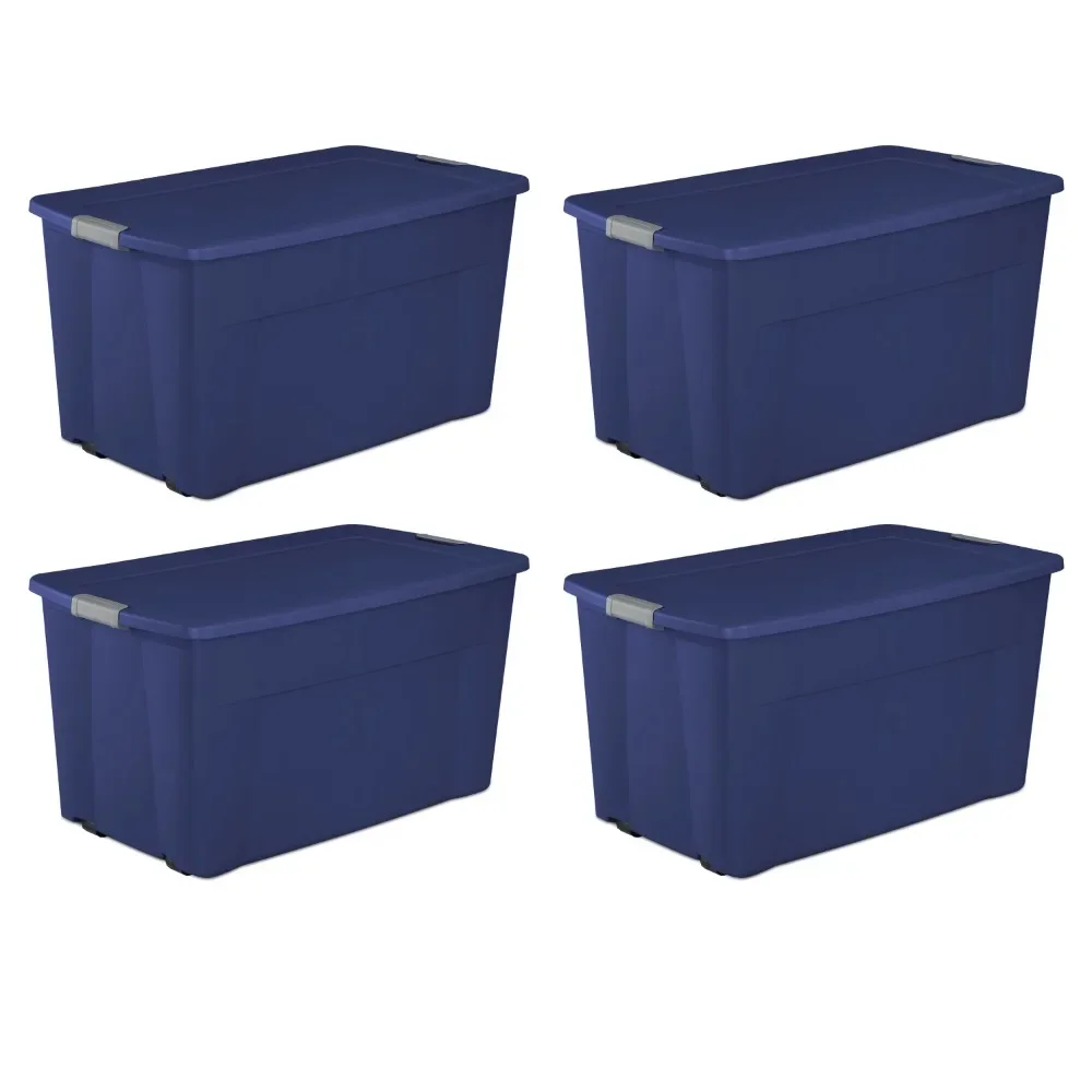 Boxes for Storage Box Free Shipping 45 Gallon Wheeled Latch Tote Plastic Set of 4 Closet Organizer Stadium Blue Organizers Room