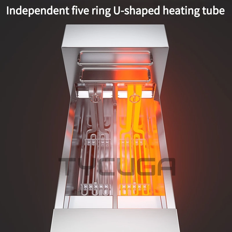 التحكم الرقمي مقلاة عميقة عمودية الفولاذ المقاوم للصدأ 14L * 2 خزانات غربال مزدوج الدجاج/المطبخ الفرنسي مطعم معالج الطعام