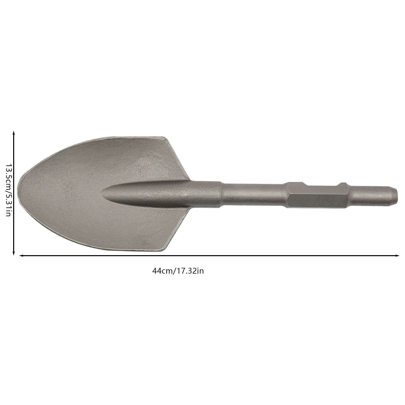 전동 철거 해머용 클레이 스페이드 치즐 17.3인치 폭 트렌칭 삽 (콘크리트, 벽돌, 토양용, 65mm 홈, 65A 브레이커 호환)