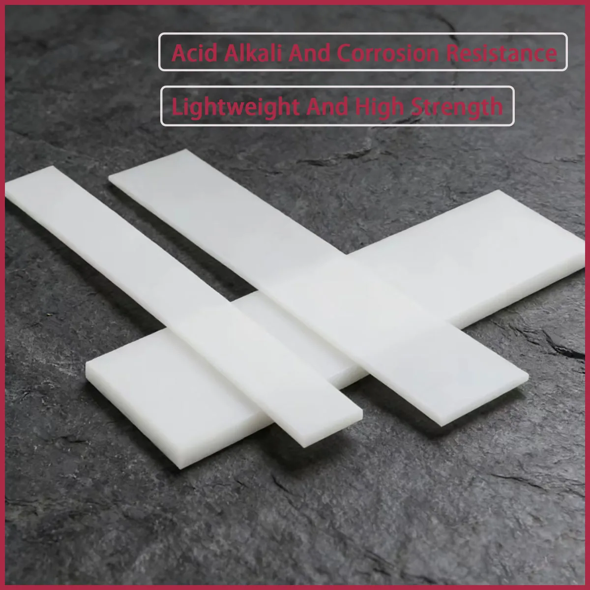 White Polypropylene Board, PP Board, Plastic Strip, Wear-Resistant Plastic, Thickness 3mm-20mm, Length 500mm
