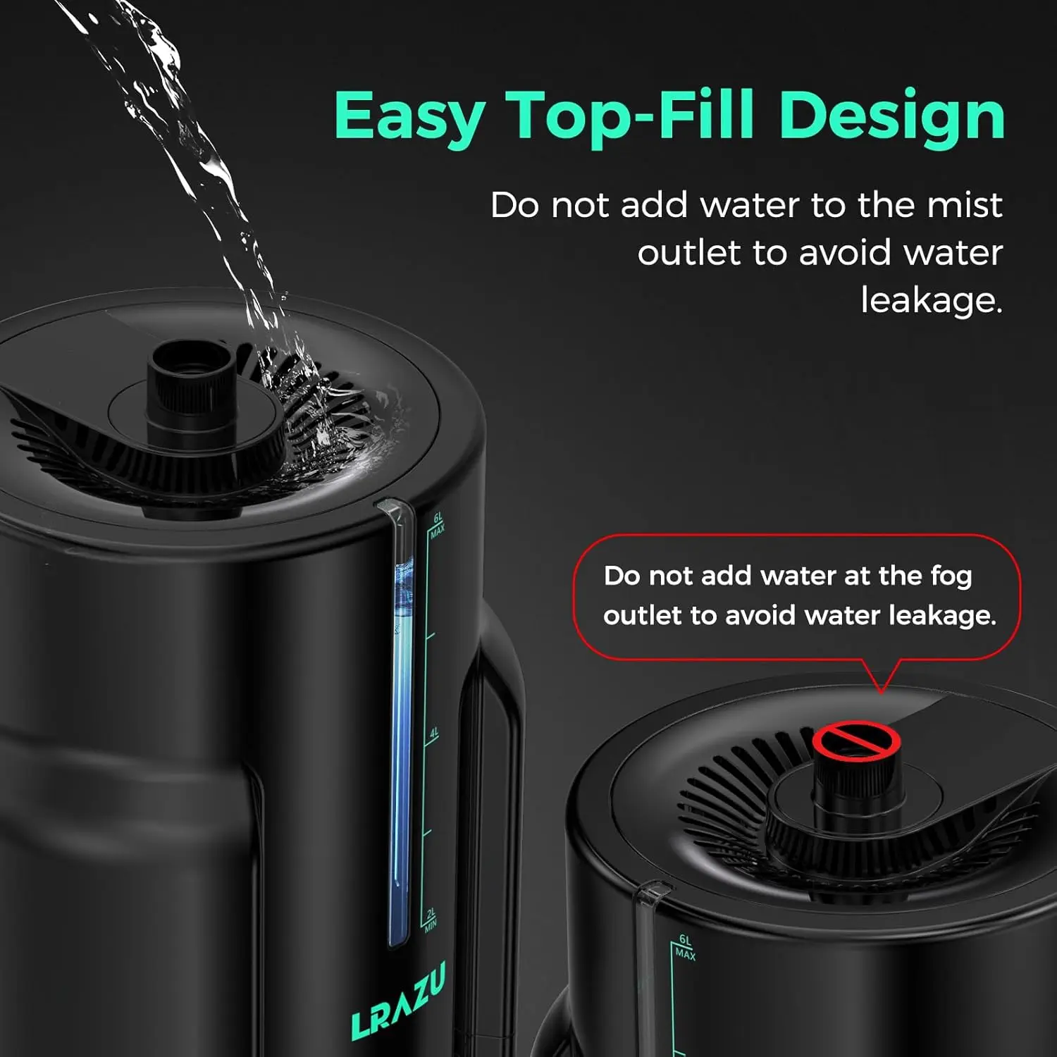 6L/1.59Gal Humidifier for Plants, Reptile Fogger Mister with Precise Temp & Humidity Probe/Expandable Hose, Smart