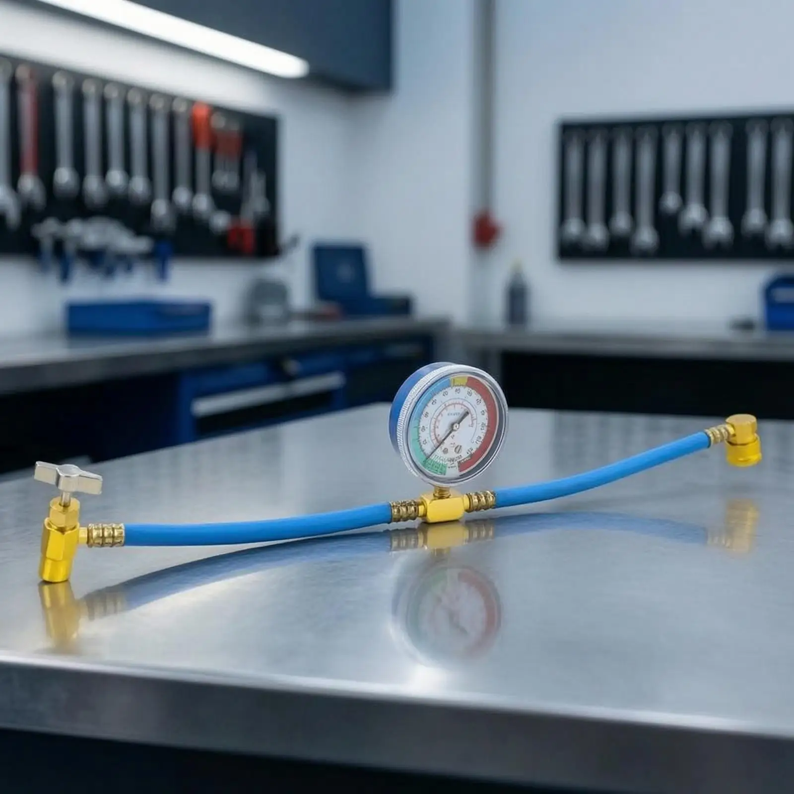 Air Conditioning Recharge Hose with 1/2 Inch Thread for Car AC System Pressure Testing