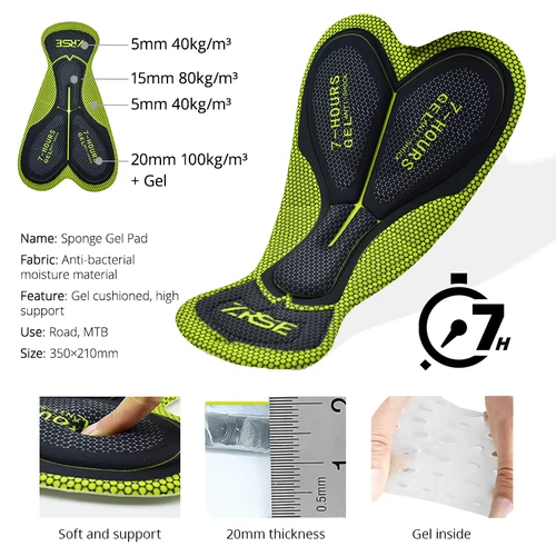 Imagen 2 del producto Pantalones cortos de ciclismo para hombre y mujer, ropa con almohadilla de Gel para bicicleta de montaña y carretera, ropa de Enduro para descenso, verano 2024, 7 horas