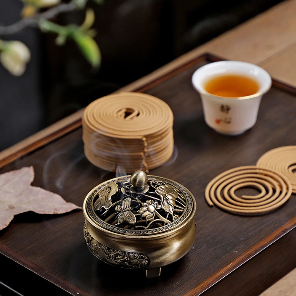 Buddhist Utensils Incense Burner Lotus Incense Censer Alloy Sandalwood House Furnishings Home Decor Air Freshener Container