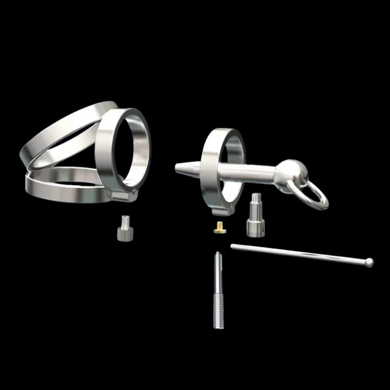 منتجات الكبار خواتم القضيب مع أنبوب قسطرة الإحليل PA BDSM جهاز لعبة الجنس الرئيسية للذكور قفص العفة من الفولاذ المقاوم للصدأ