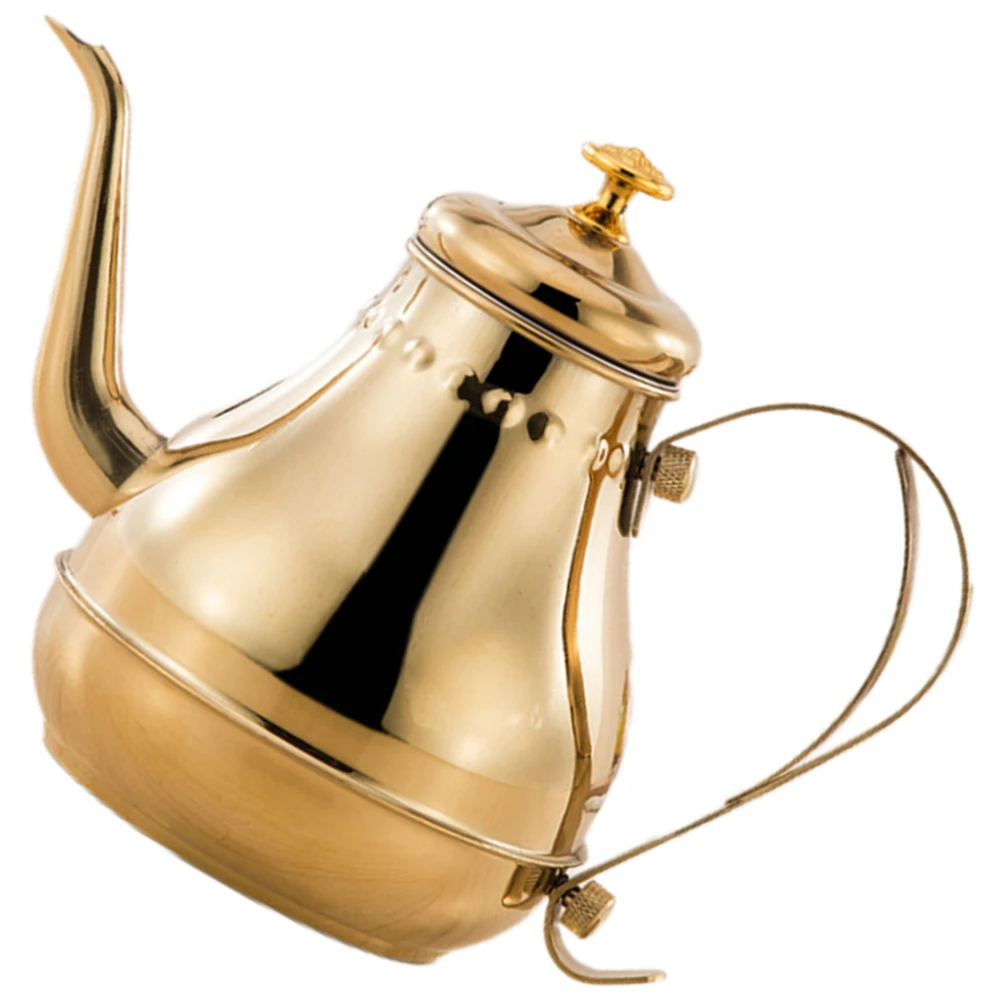 

Stainless Steel Stovetop Kettle Household Tea Pot Kitchen Accessory Decorative Middle East Style Rust Resistant