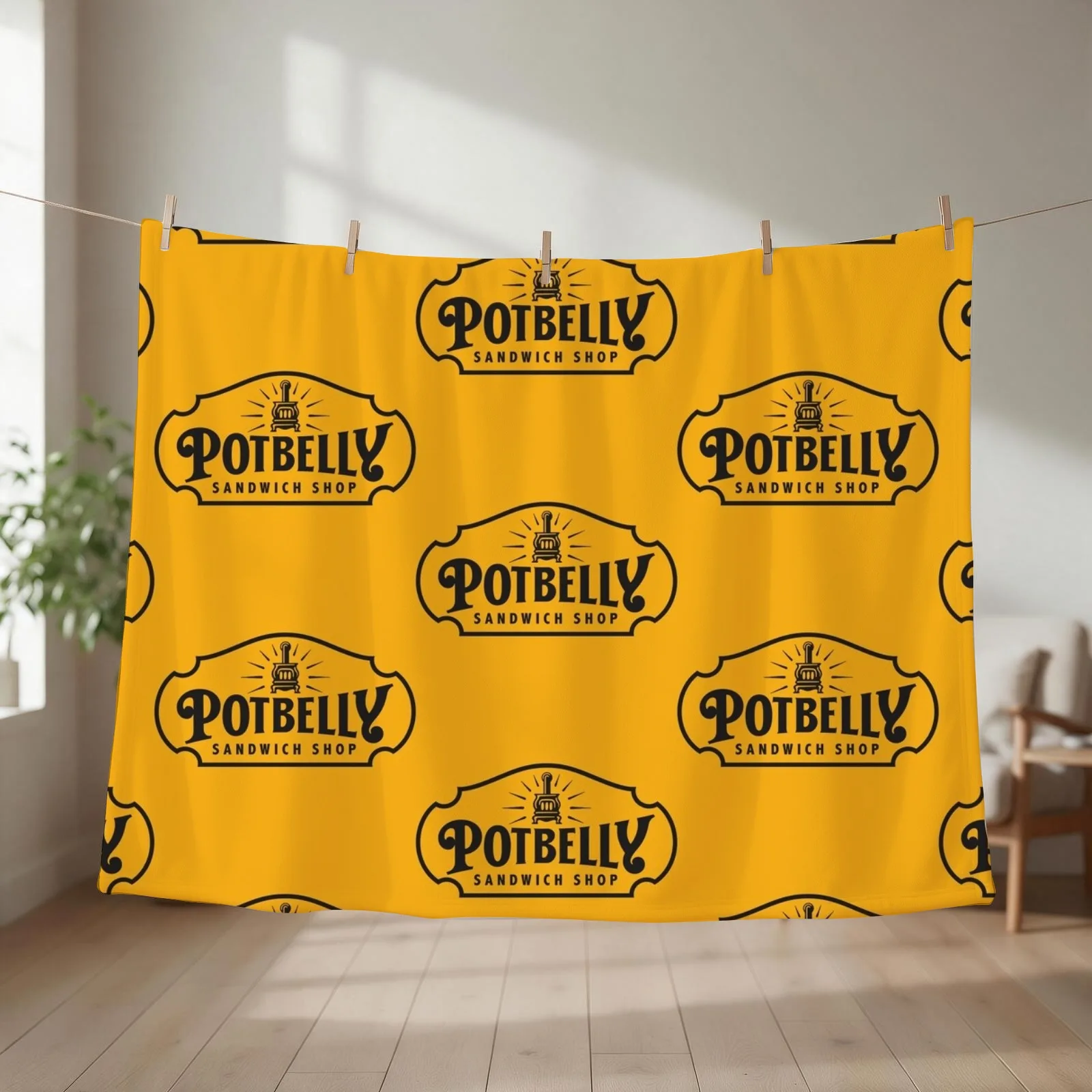 Resto Potbelly Sandwich Throw Blanket couch cozy soft plush fuzzy picnic outdoor blanket