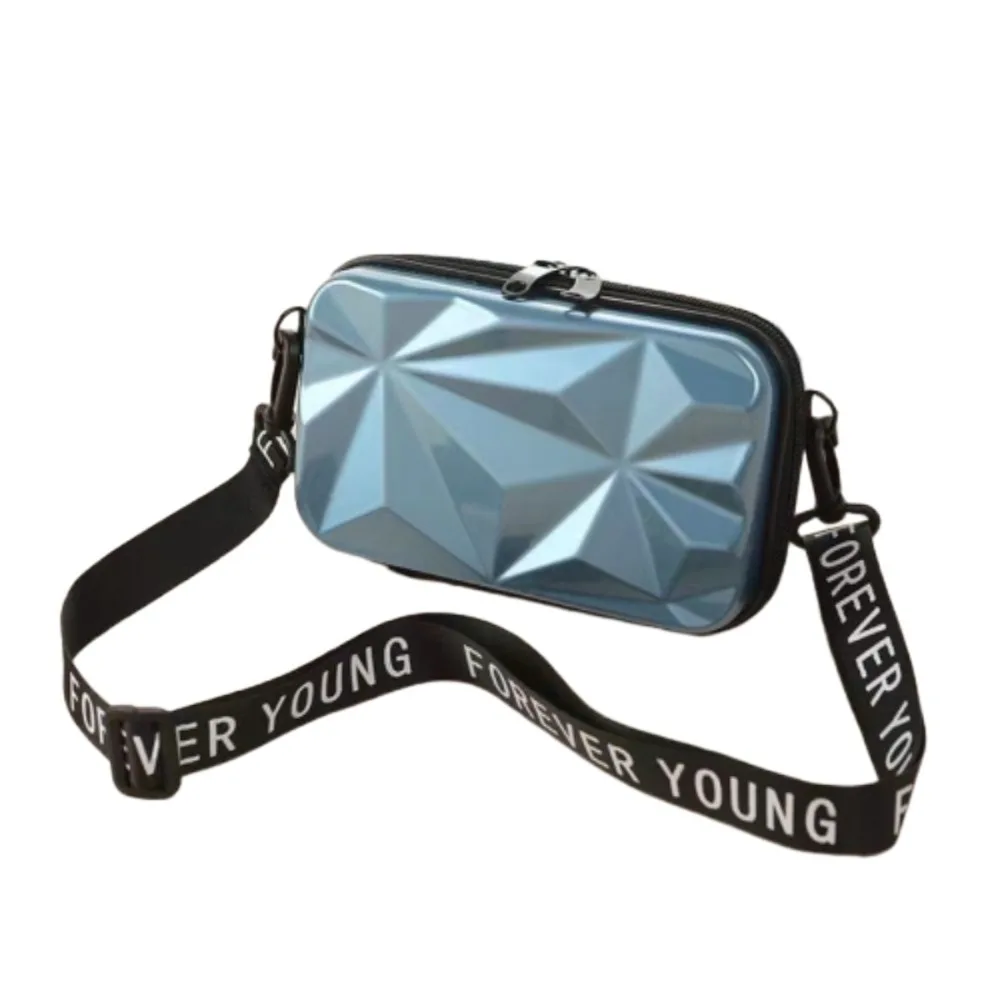 

7-дюймовая мини-косметичка в форме чемодана для женщин, на молнии, в корейском стиле, с жестким корпусом, однотонная, водонепроницаемая, через плечо, для путешествий