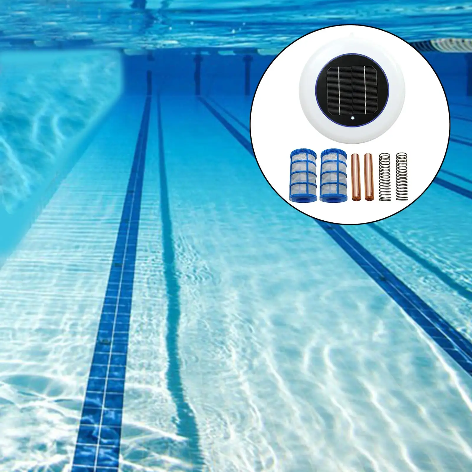 Solar Pool Ionizer -High Capacity,Reduce Chlorine Algae Resistance,Longer