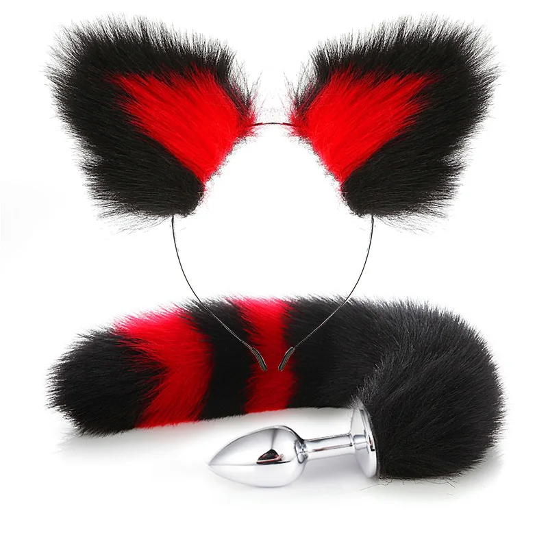 Ass Butt Tail Buttplug Fox Pigtail Anal Plug And Ears Erotic products BDSM Cat Ears Sex Game Toys For Couple Adults Women Men