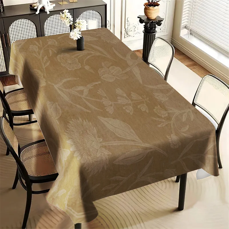 Printed patchwork antique tablecloth, rectangular shape, water washable nylon, autumn tablecloth